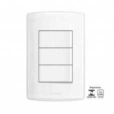 Conjunto Bianco Pró 4x2 3 Interruptores Simples 85127 Branco Alumbra