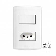 Conjunto Bianco Pró 4x2 Interruptor Paralelo E Tomada 10a 85134 Branco Alumbra
