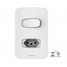 Interruptor Paralelo   Tomada 10a Com Placa 4x2 Gracia Branco Alumbra