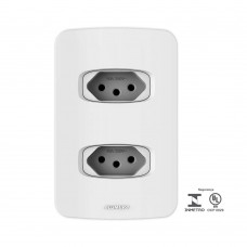 Tomada Dupla 10a Com Placa 4x2 Gracia Branca Alumbra Tomada Dupla 10a Com Placa 4x2 Gracia Branca Alumbra