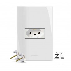 Conjunto Montado De Tomada 10a Com Placa Branca Inova Alumbra