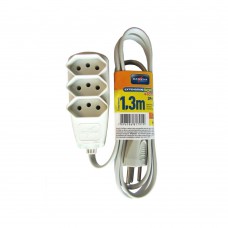 Extensão Elétrica Sort 1,3m 3 Tomadas 2p T 10a 250v Dn 1791 Daneva