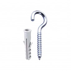 Gancho Zincado Com Bucha De Nylon 06mm 04 Unidades Bemfixa