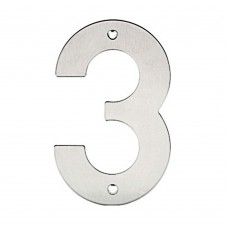 Número 3 De Inox Com Bucha E Parafuso 14,5cm Bemfixa