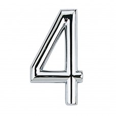 Número 4 De Aço Zamac Auto-adesivo 7,5cm Cromado Bemfixa
