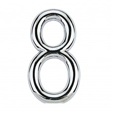 Número 8 De Aço Zamac Auto-adesivo 7,5cm Cromado Bemfixa