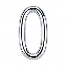 Número 0 De Aço Zamac Auto-adesivo 7,5cm Cromado Bemfixa