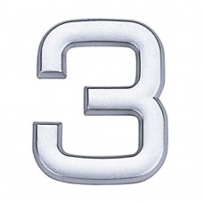 Número 3 De Abs Auto-adesivo 3,9cm Cromado Bemfixa