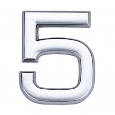 Número 5 De Abs Auto-adesivo 3,9cm Cromado Bemfixa