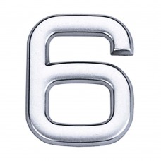 Número 6 De Abs Auto-adesivo 3,9cm Cromado Bemfixa