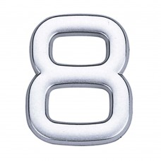 Número 8 De Abs Auto-adesivo 3,9cm Cromado Bemfixa