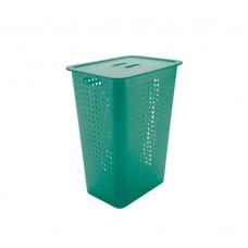 Cesta Para Roupas Com Tampa 47l Polipropileno Menta Ou