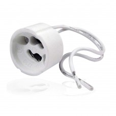 Soquete De Porcelana Para 1 Lâmpada Gu10 Bivolt 50w 15cm Branco Bronzearte