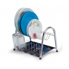 Escorredor De Louças Duplo Com Bandeja Para Talheres Preto Arthi Escorredor De Louças Duplo Com Bandeja Para Talheres Preto Arthi