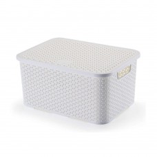 Caixa Organizadora Com Tampa Mosaico 16l Branca Arthi