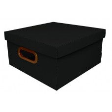 Caixa Organizadora Linho Protea Preta Larg. X Compr. Alt. 29x29x15cm Media
