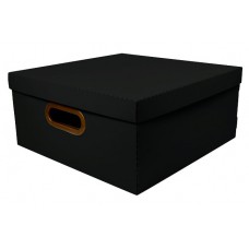 Caixa Organizadora Linho Protea Preta Larg. X Compr. Alt. 35x35x16cm Grande