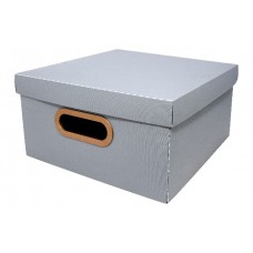 Caixa Organizadora Linho Protea Grafite Larg. X Compr. Alt. 29x29x15cm Media