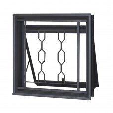 Janela De Aço 1 Seção Com Grade Mgm 50x50x12cm Minas Sul Preto Janela De Aço 1 Seção Com Grade 50x50x12cm Minas Sul Preto Mgm
