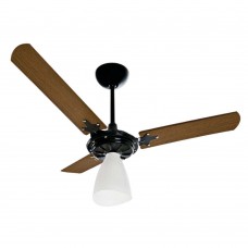 Ventilador De Teto 220v Com 3 Pás Wind Light Preto E Mogno Ventisol