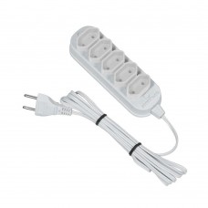 Extensão Elétrica 3 Metros 5 Tomadas Bivolt Branco Force Line