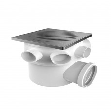 Caixa Sifonada Quadrada 15x15x5cm Com Grelha Prata Inox Tigre