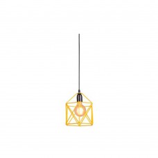 Pendente De Ferro Para 1 Lâmpada E27 17x17cm D15h118 Amarelo Ol Pendente De Ferro Para 1 Lâmpada E27 17x17cm D15h118 Amarelo Ol