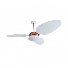 Ventilador De Teto Led Com Controle 3 Pás 220v 130w Bronze E Branco Zenys Premium Spirit