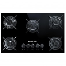 Cooktop 5 Bocas Brastemp Com Grades Piatina E Acendimento Automático Bivolt