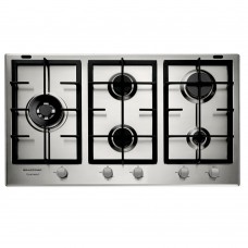 Cooktop 5 Bocas Brastemp Gourmand Inox Com Duplachama E Trempe Com Ferro Fundido 220v