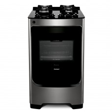 Fogão Consul 4 Bocas Cor Inox Com Mesa De Vidro E Trempe De Ferro Fundido Bivolt