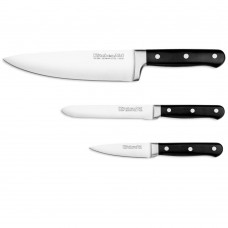 Conjunto De Facas Em Aço Inox Classic 3 Peças Com Rebite Triplo Ki777ae