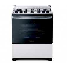 Fogão Brastemp 6 Bocas Branco Com Botões Removíveis E Exclusivo Aro Protetor - Bfs6ncb Bivolt
