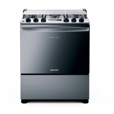 Fogão Brastemp 5 Bocas Cor Inox Com Turbo Chama E Touch Timer - Bfs5pcr Bivolt