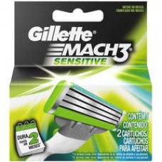 Carga Para Aparelho De Barbear Gillette Mach3 Sensitive 2 Unidades